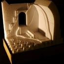 Maquette - vue en coupe d'un hypocauste romain (en cours de fabrication)